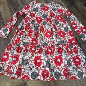 Tea Collection Hello Kitty Holiday Dress Girl Size 7 Sanrio Christmas.